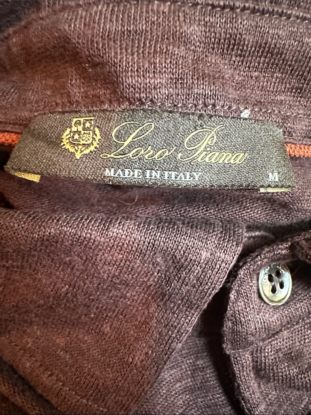 Loro Piana Men's Polo in Deep Burgundy - Picture 11 of 13